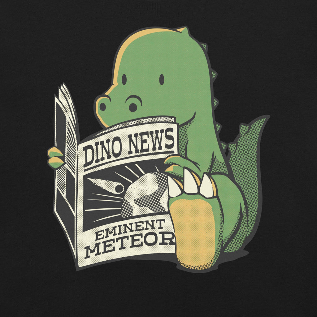 Dinosaur Meteor Jurassic News T-Shirt Geek Nerd Advertise to Meta Book Prints Design by Tobe Fonseca
