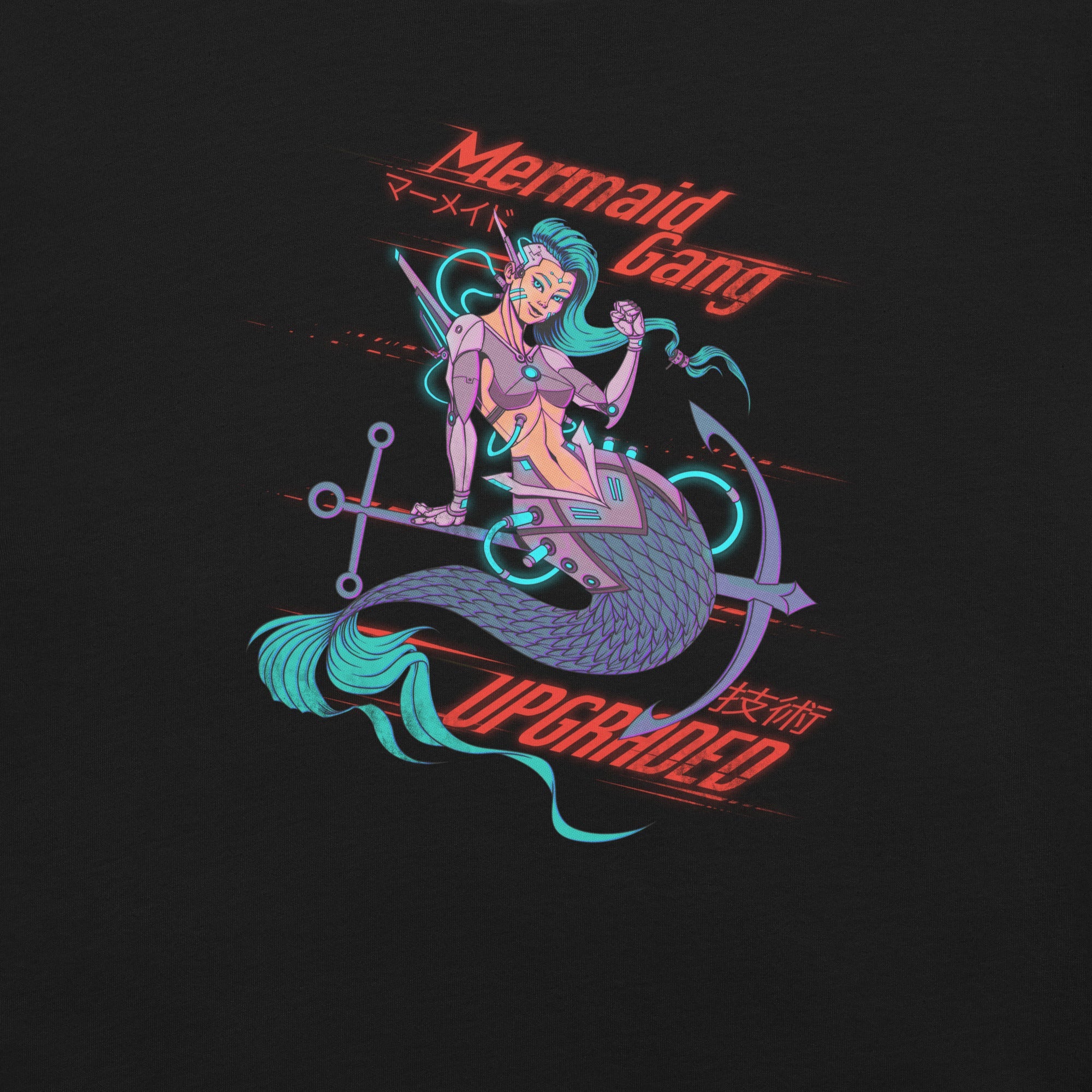 Cyberpunk Mermaid T-Shirt Geek Nerd Advertise to Meta computer print Design by Tobe Fonseca