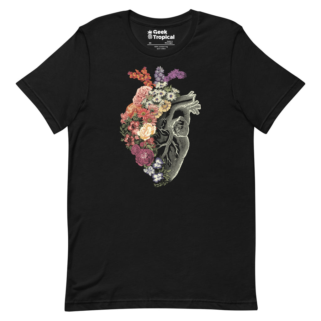 Flower Heart Spring Halftones T-Shirt Geek Nerd Advertise to Meta Botany Print Design by Tobe Fonseca