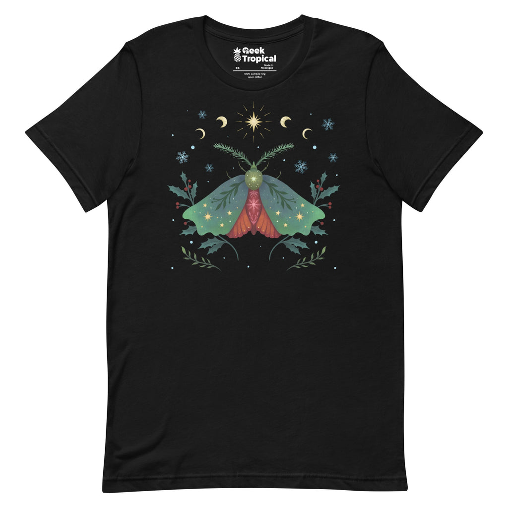 Christmas Moth T-Shirt Geek Nerd Advertise to Meta Animal Patterns Christmas Print