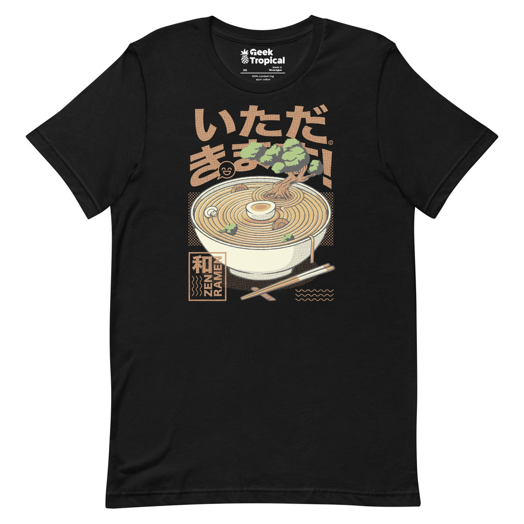 Bonsai Ramen Zen T-Shirt Geek Nerd Advertise to Meta Botany Print Design by Tobe Fonseca