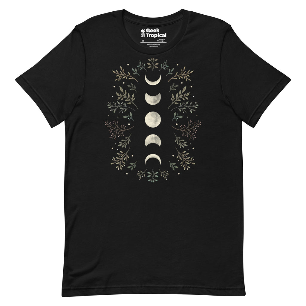 Moonlight Garden Olive T-Shirt Geek Nerd Advertise to Meta Botany Print Design by Episodic Drawing