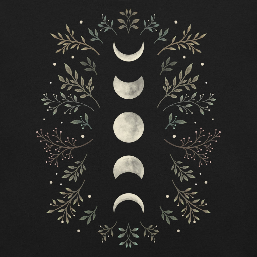 Moonlight Garden Olive T-Shirt Geek Nerd Advertise to Meta Botany Print Design by Episodic Drawing