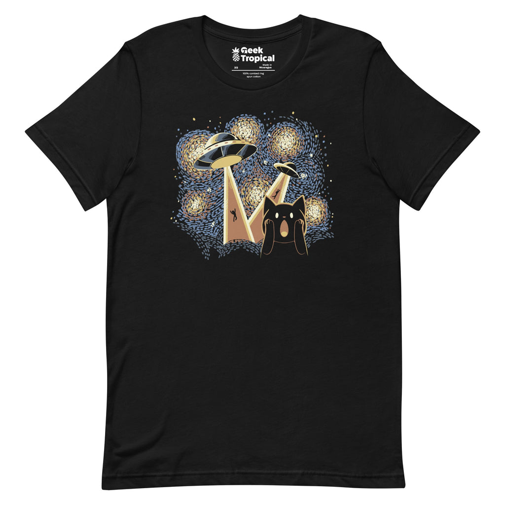 Alien Invasion Cat Scream T-Shirt Geek Nerd Advertise to Meta Animal Patterns Design by Tobe Fonseca