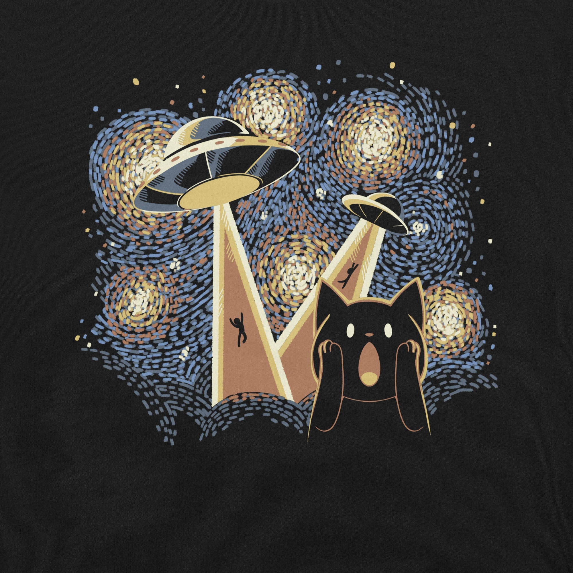 Alien Invasion Cat Scream T-Shirt Geek Nerd Advertise to Meta Animal Patterns Design by Tobe Fonseca