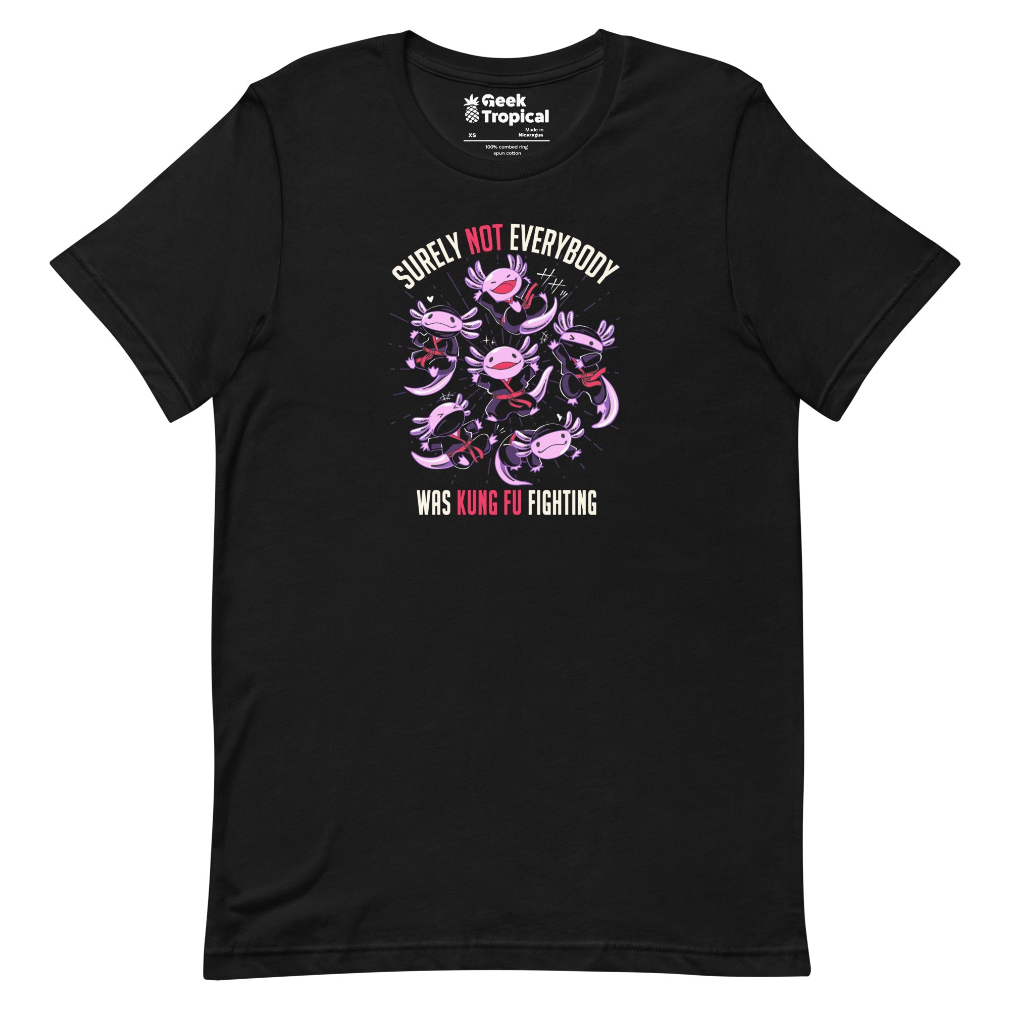 Axolotl Funny Kung Fu Fighting T-shirt Geek Nerd Animal Patterns Design by Tobe Fonseca Funny Prints