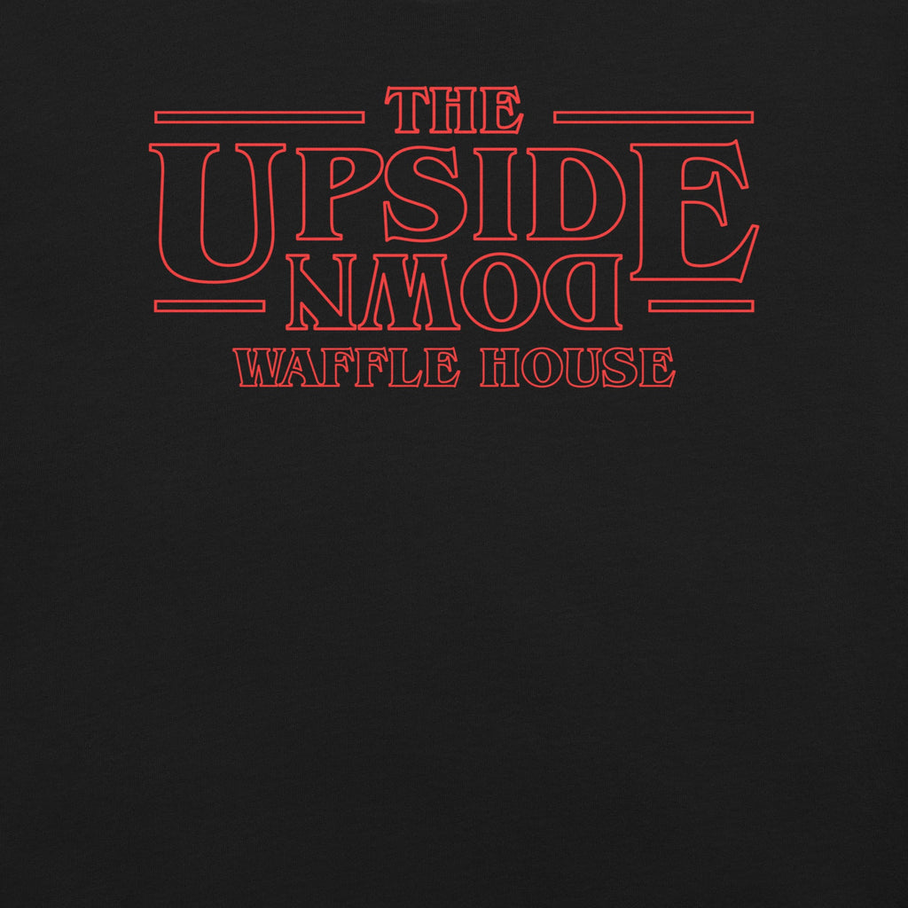 Upside Down Waffle House T-Shirt Geek Nerd Advertise to Meta FLOW DESC WRITING Funny Prints