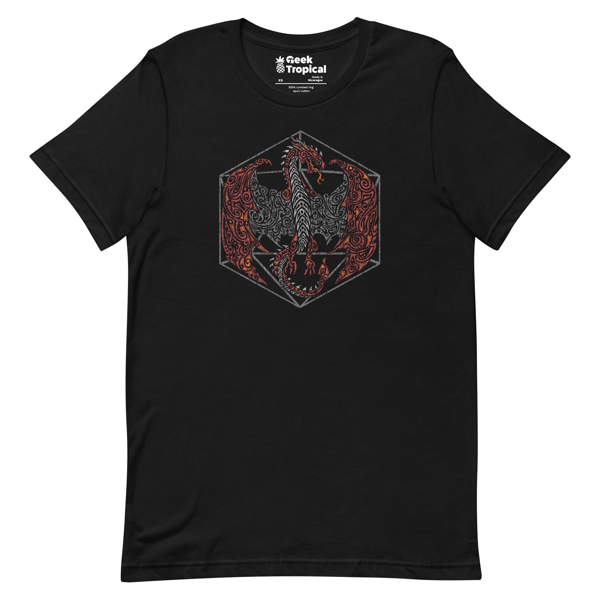 Tribal Dragon D20 T-Shirt Geek Nerd Advertise to Meta dnd & rpg print Fantasy Prints