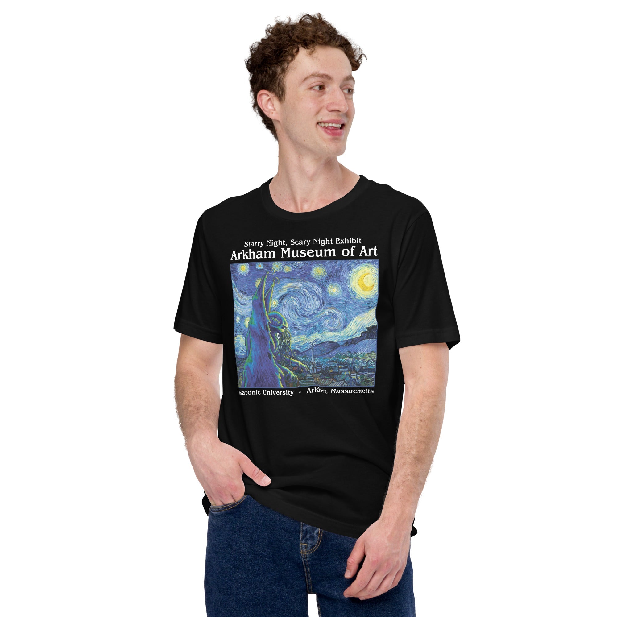 Starry Night Cthulhu T-Shirt Geek Nerd Advertise to Meta dnd & rpg print Fantasy Prints