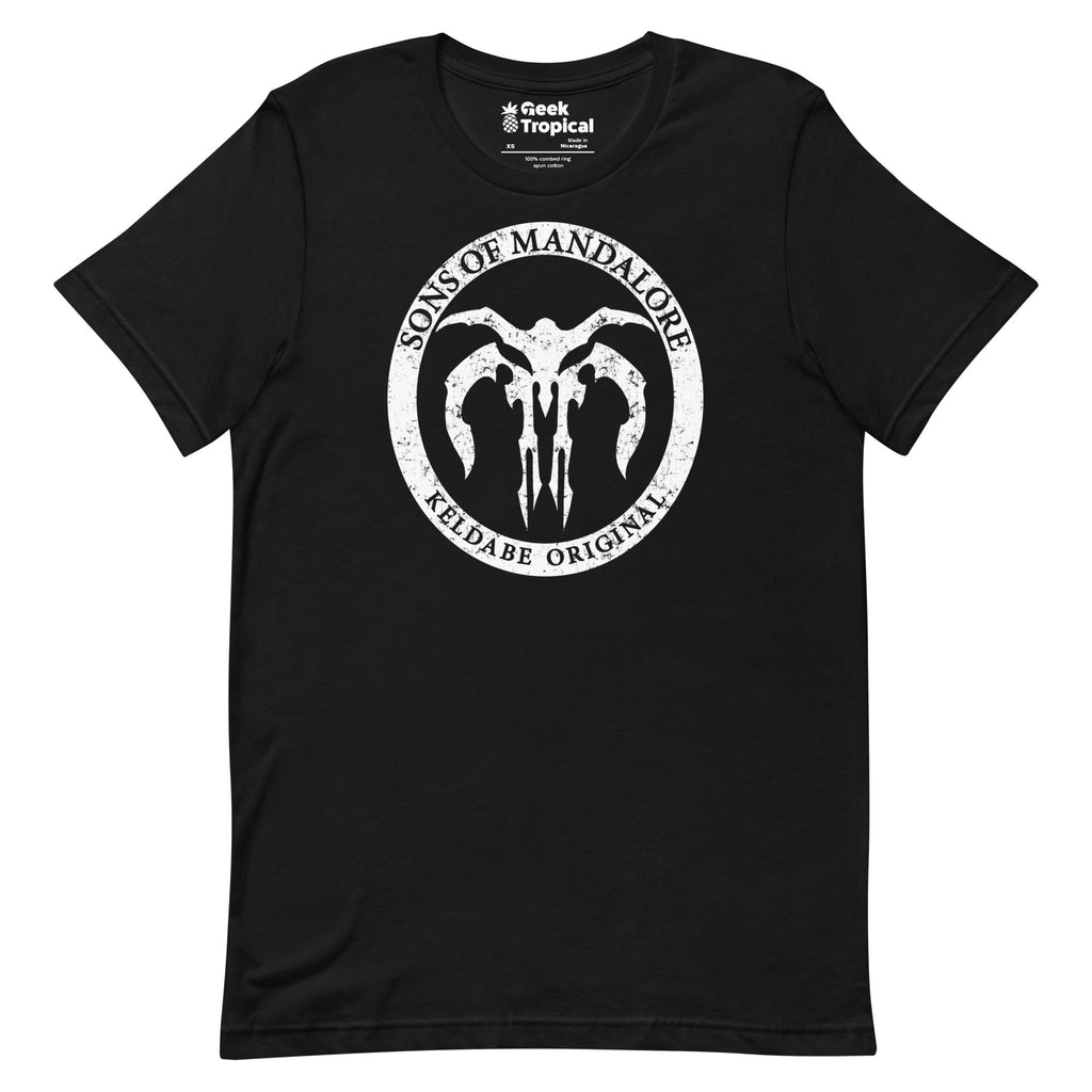 Sons of Mandalore T-Shirt Geek Nerd Advertise to Meta Fantasy Prints FLOW DESC WRITING