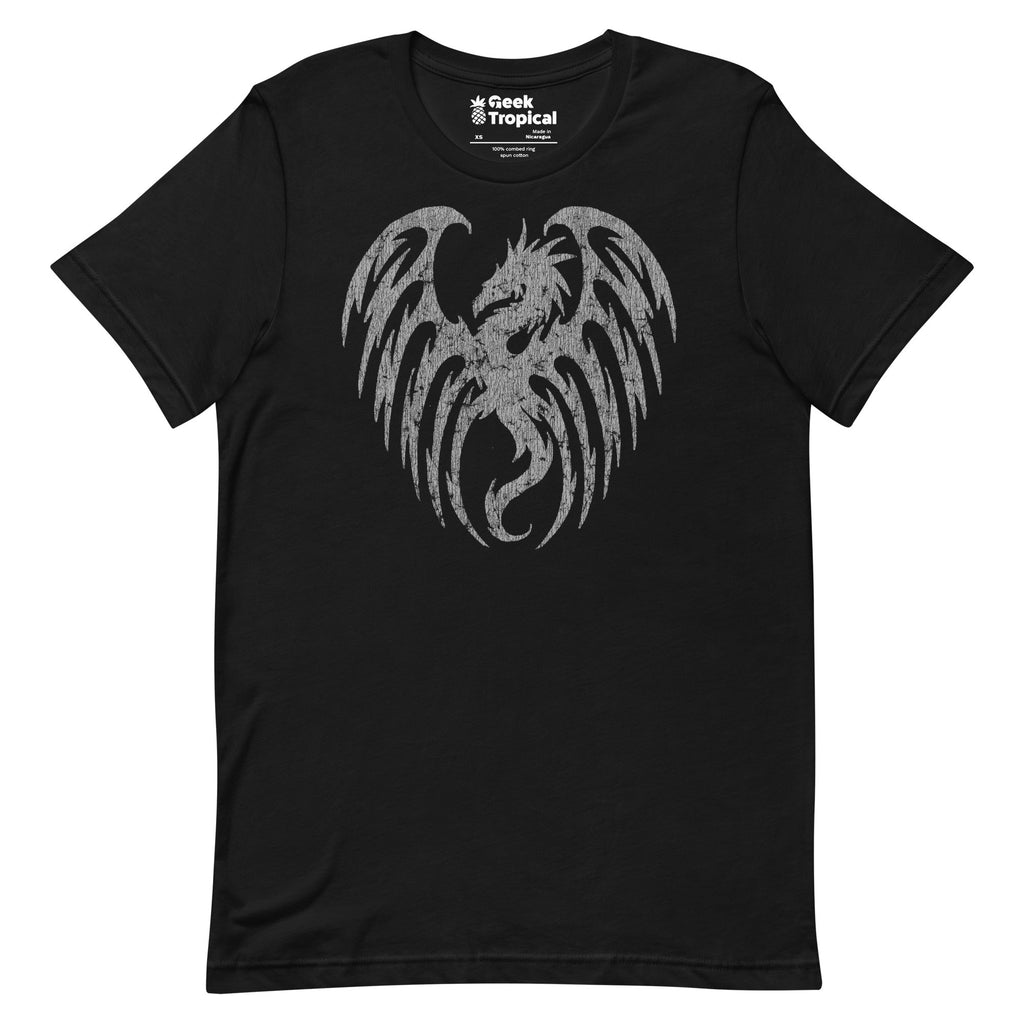 Oversized Dragon Shadow T-Shirt Geek Nerd Advertise to Meta Fantasy Prints FLOW DESC WRITING