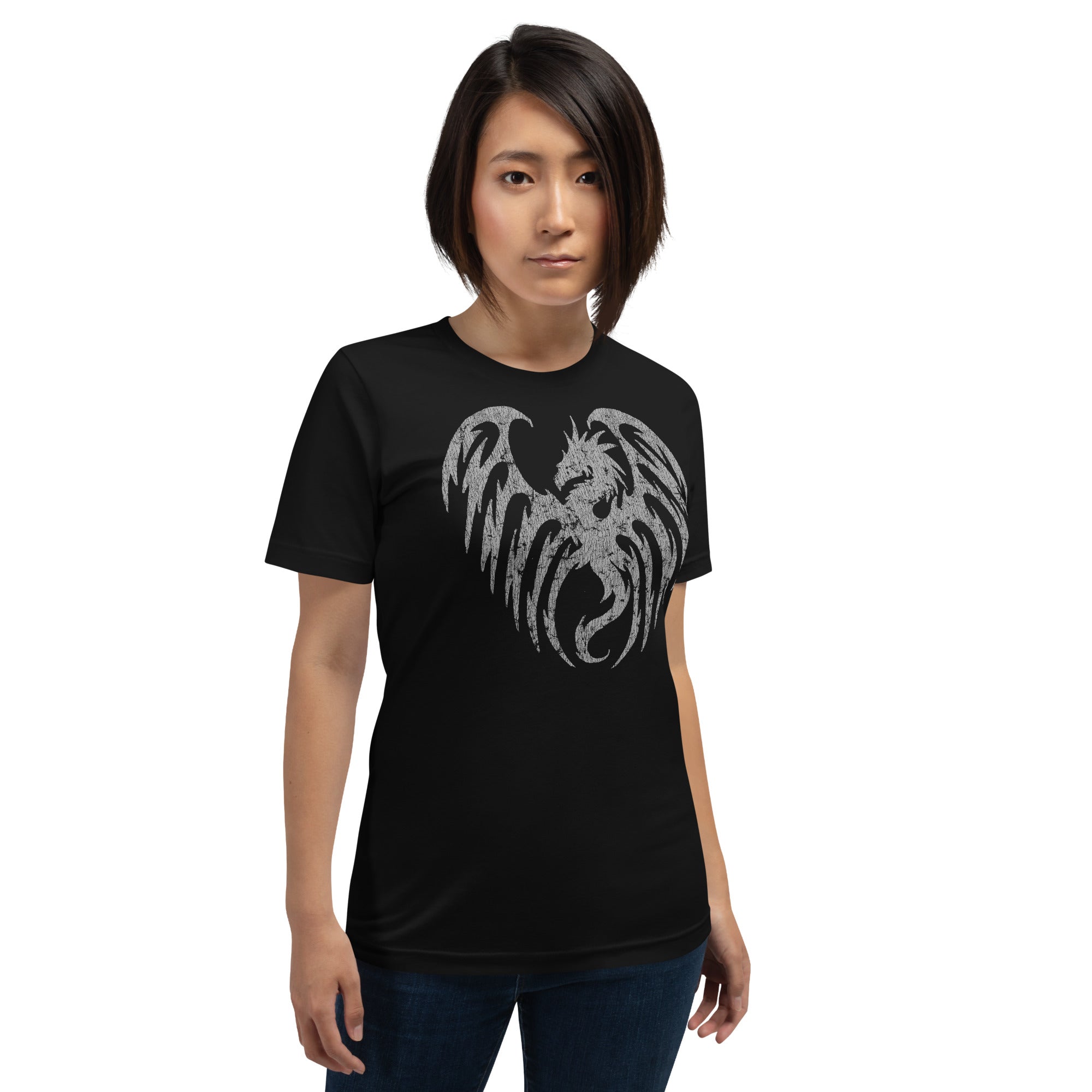 Oversized Dragon Shadow T-Shirt Geek Nerd Advertise to Meta Fantasy Prints FLOW DESC WRITING