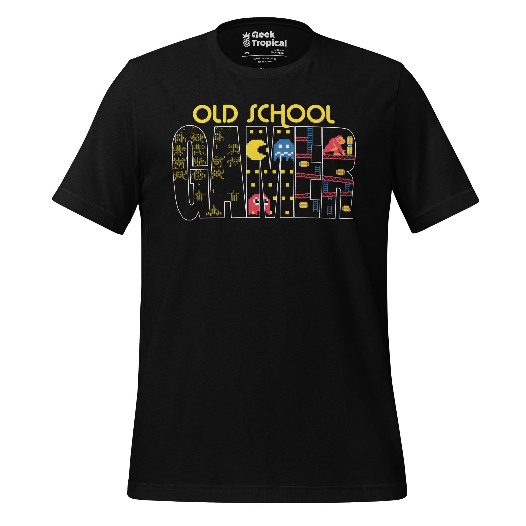 Old School Gamer T-Shirt Geek Nerd Advertise to Meta FLOW DESC WRITING Off World Designs