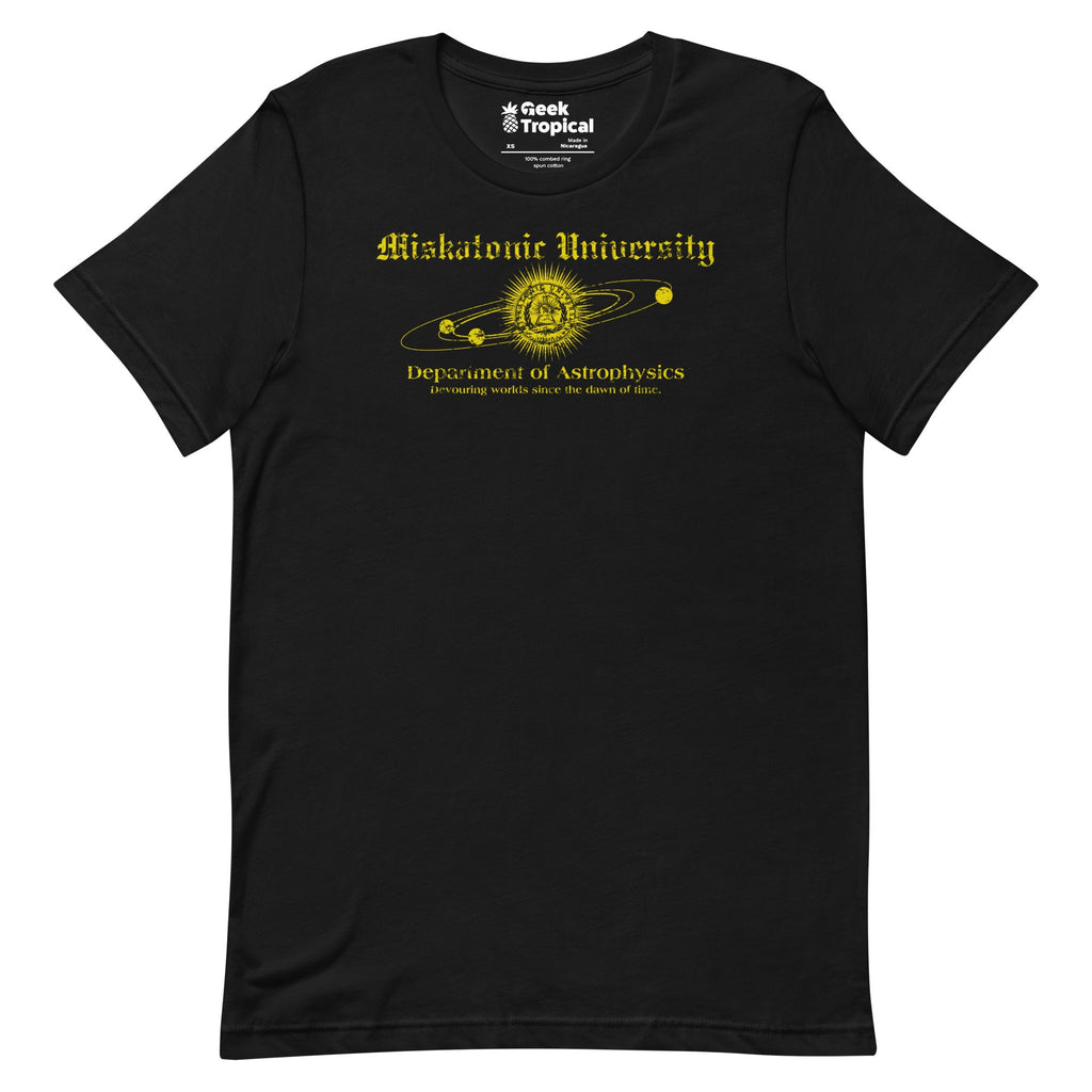 Miskatonic University Astrophysics T-Shirt Geek Nerd Advertise to Meta Book Prints Fantasy Prints