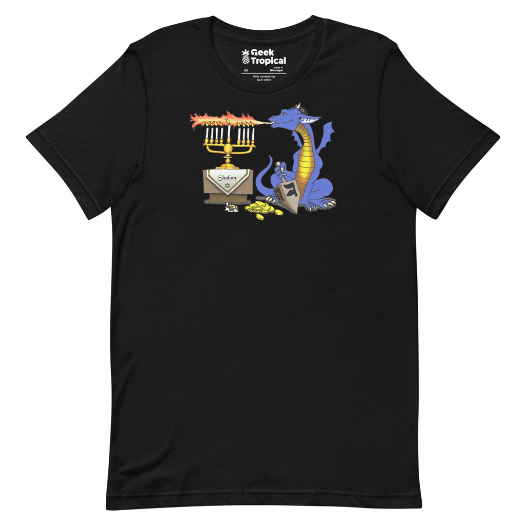 Menorah Dragon T-Shirt Geek Nerd Advertise to Meta Christmas Print Fantasy Prints