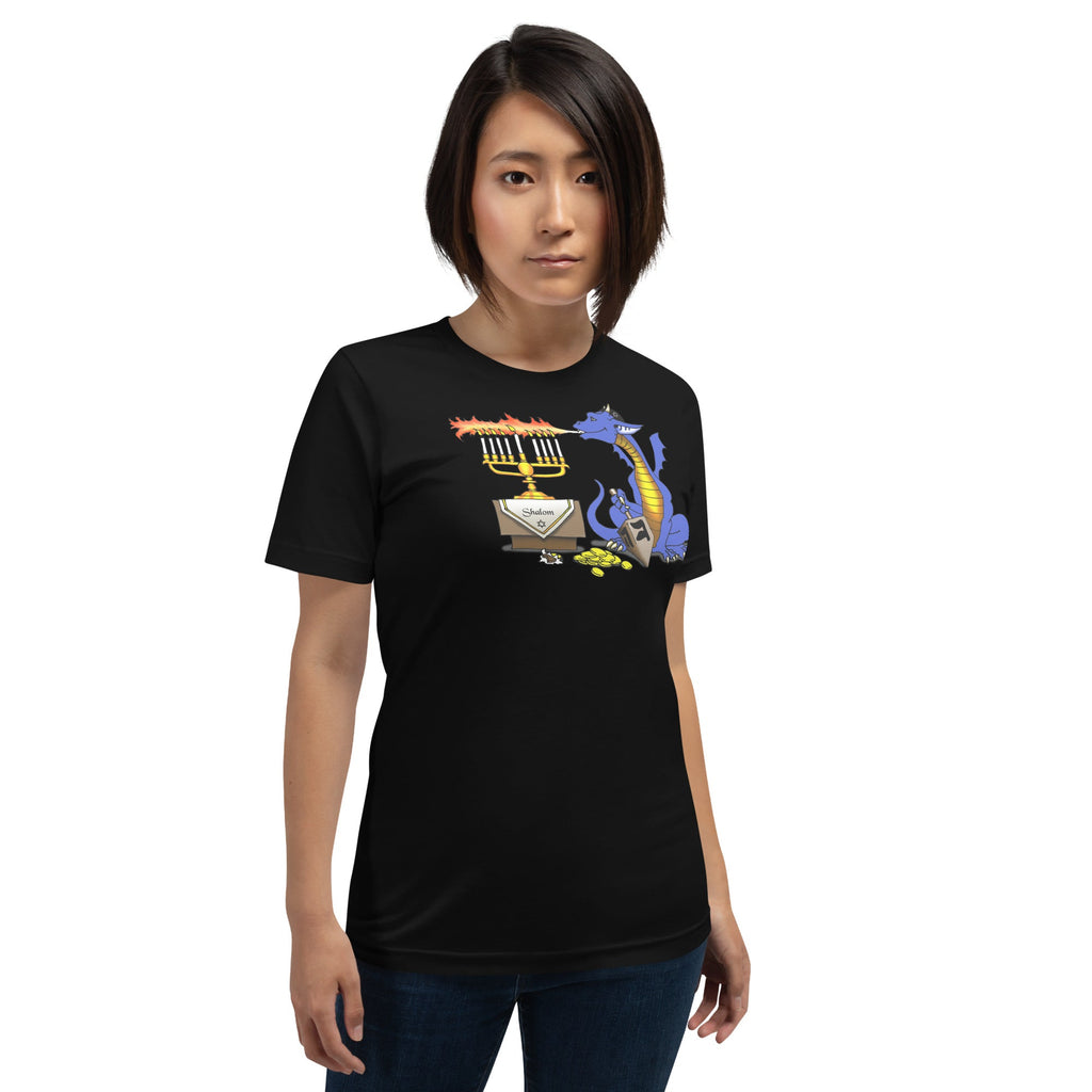 Menorah Dragon T-Shirt Geek Nerd Advertise to Meta Christmas Print Fantasy Prints