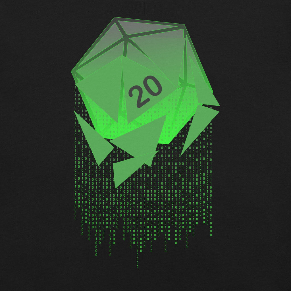 Matrix D20 T-Shirt Geek Nerd Advertise to Meta board game print computer print