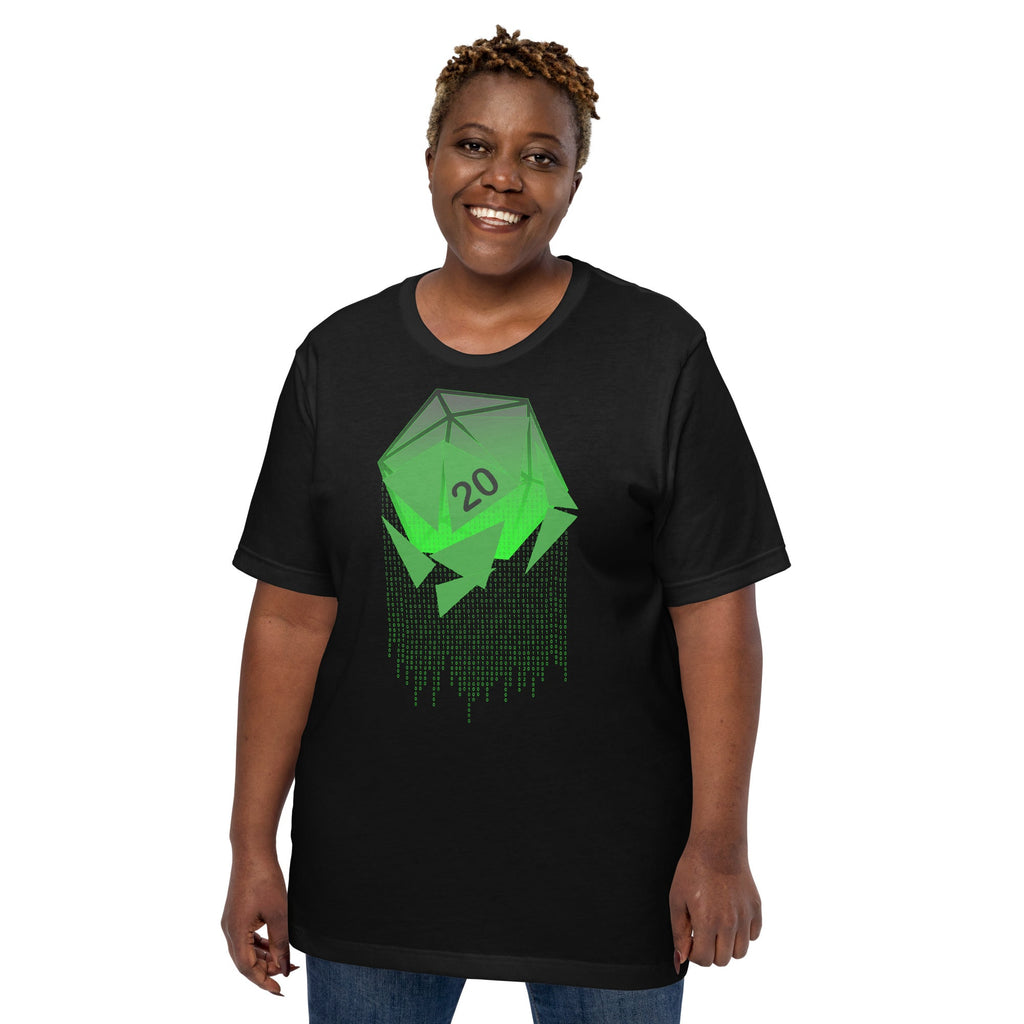 Matrix D20 T-Shirt Geek Nerd Advertise to Meta board game print computer print