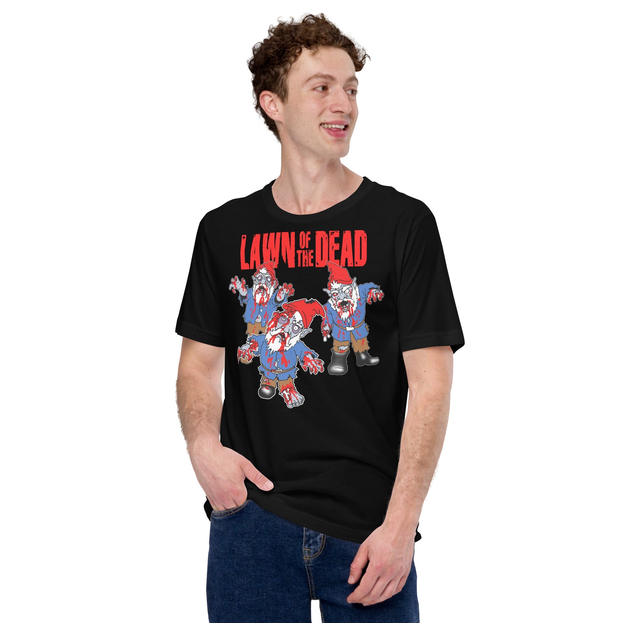 Lawn of the Dead T-Shirt Geek Nerd Advertise to Meta Fantasy Prints FLOW DESC WRITING