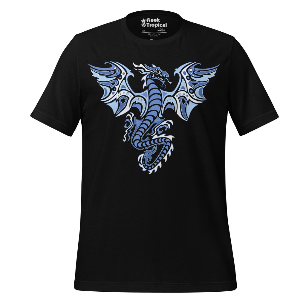 Ice Tribal Dragon T-Shirt Geek Nerd Advertise to Meta Fantasy Prints FLOW DESC WRITING