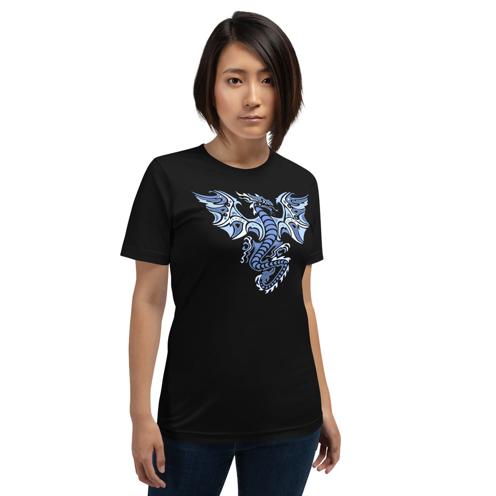 Ice Tribal Dragon T-Shirt Geek Nerd Advertise to Meta Fantasy Prints FLOW DESC WRITING