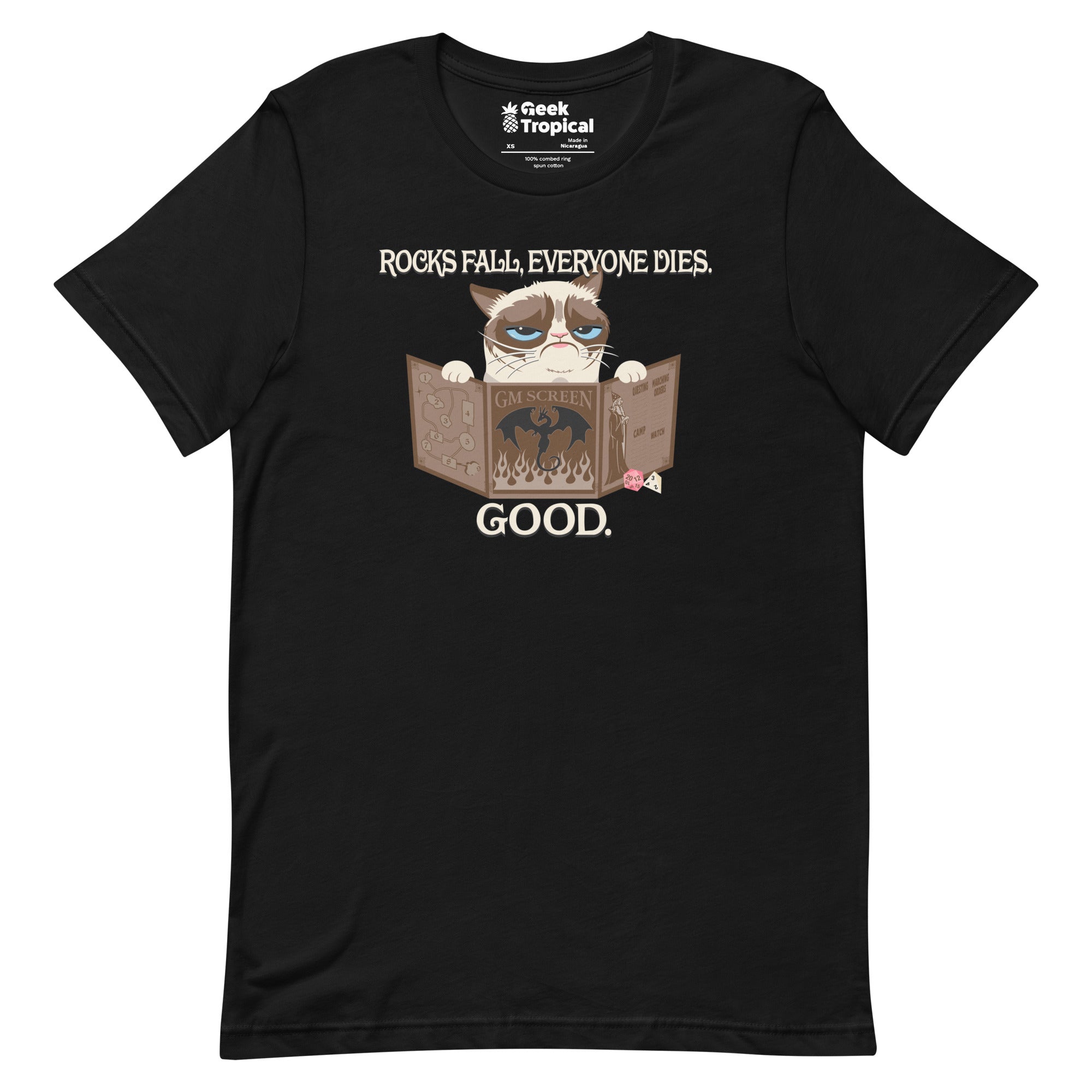 Grumpy Cat GM T-Shirt Geek Nerd Advertise to Meta Animal Patterns dnd & rpg print