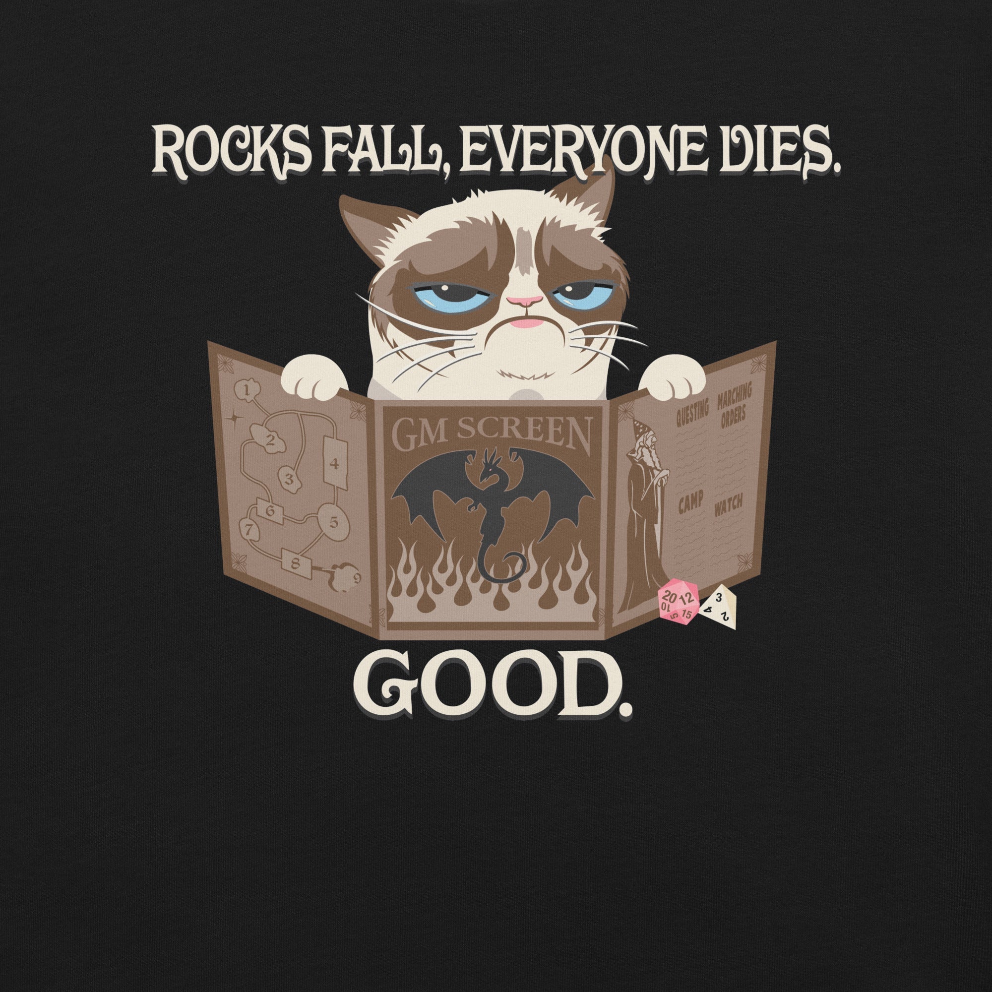 Grumpy Cat GM T-Shirt Geek Nerd Advertise to Meta Animal Patterns dnd & rpg print