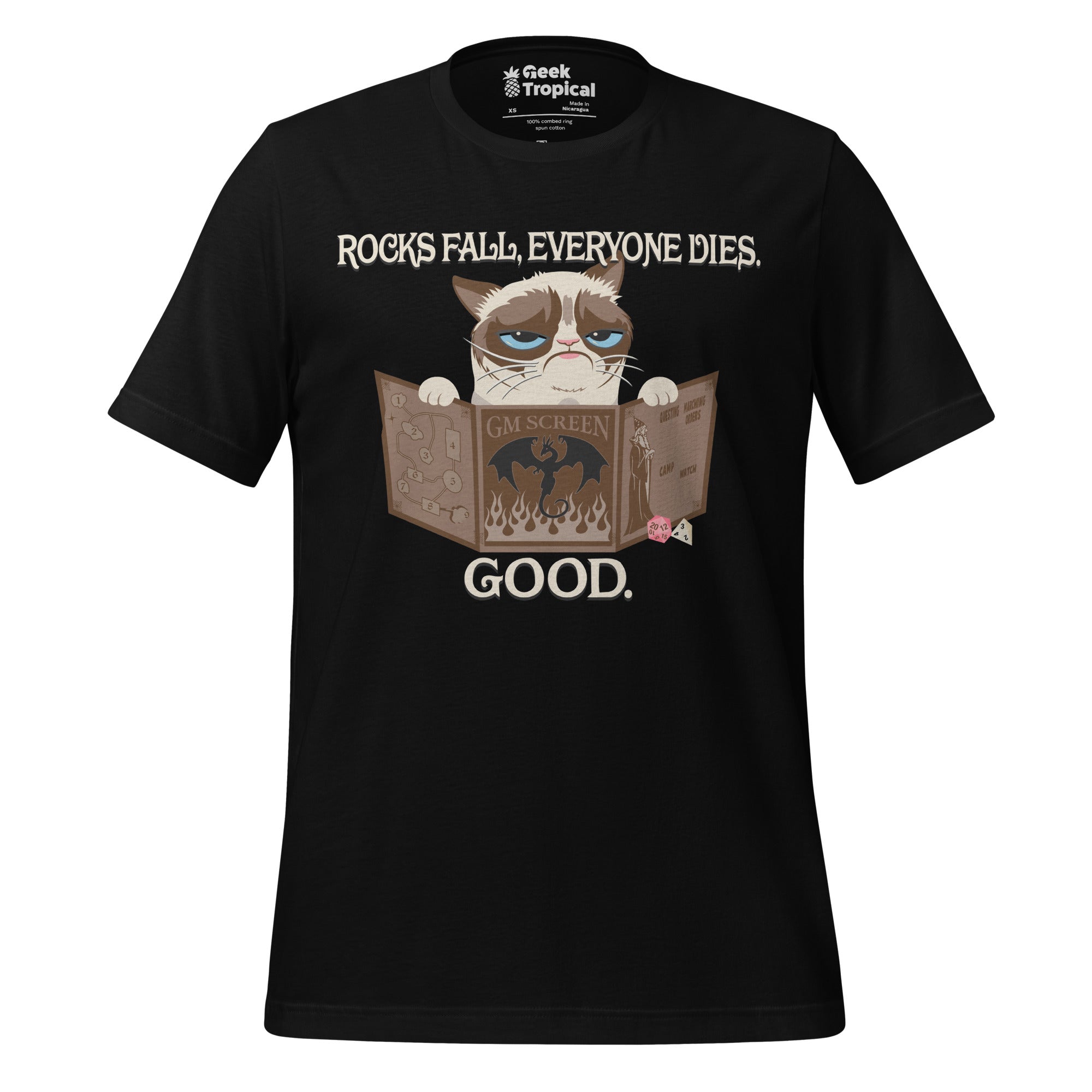 Grumpy Cat GM T-Shirt Geek Nerd Advertise to Meta Animal Patterns dnd & rpg print