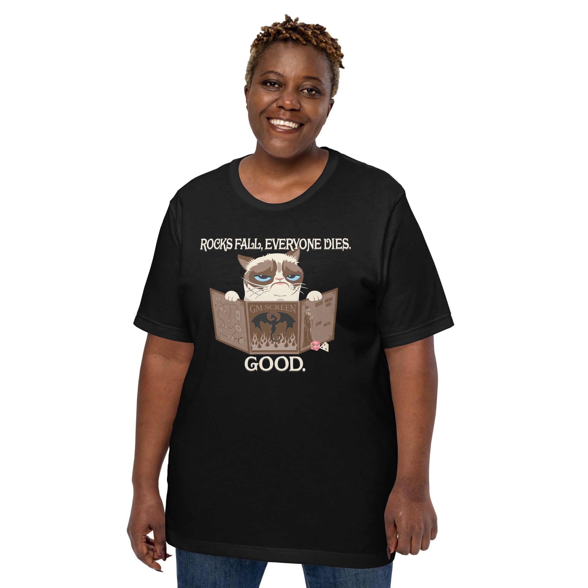 Grumpy Cat GM T-Shirt Geek Nerd Advertise to Meta Animal Patterns dnd & rpg print