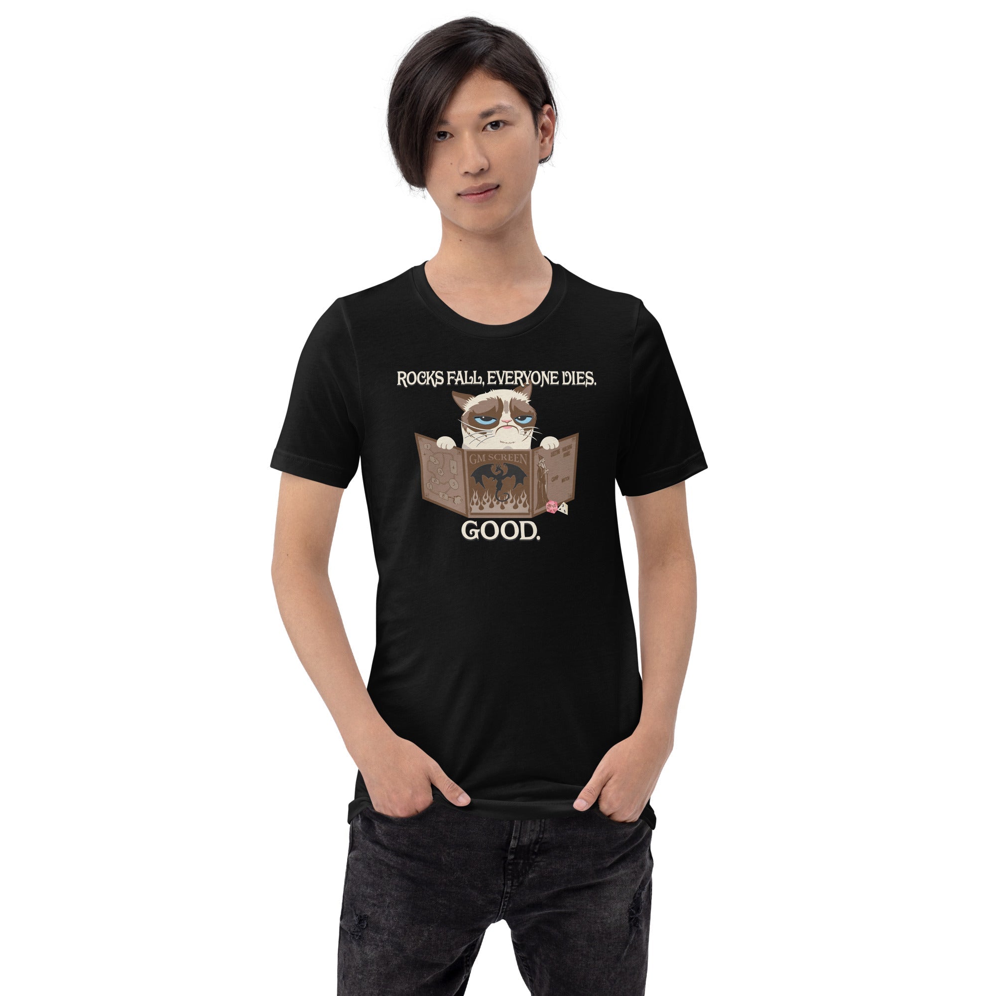 Grumpy Cat GM T-Shirt Geek Nerd Advertise to Meta Animal Patterns dnd & rpg print