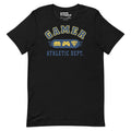 Gamer Athletic Dept T-Shirt Geek Nerd Advertise to Meta FLOW DESC WRITING Off World Designs