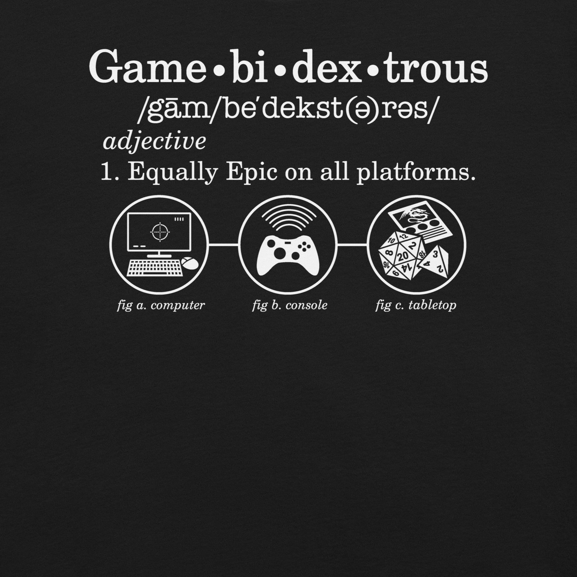 Gamebidextrous T-Shirt Geek Nerd Advertise to Meta FLOW DESC WRITING Funny Prints