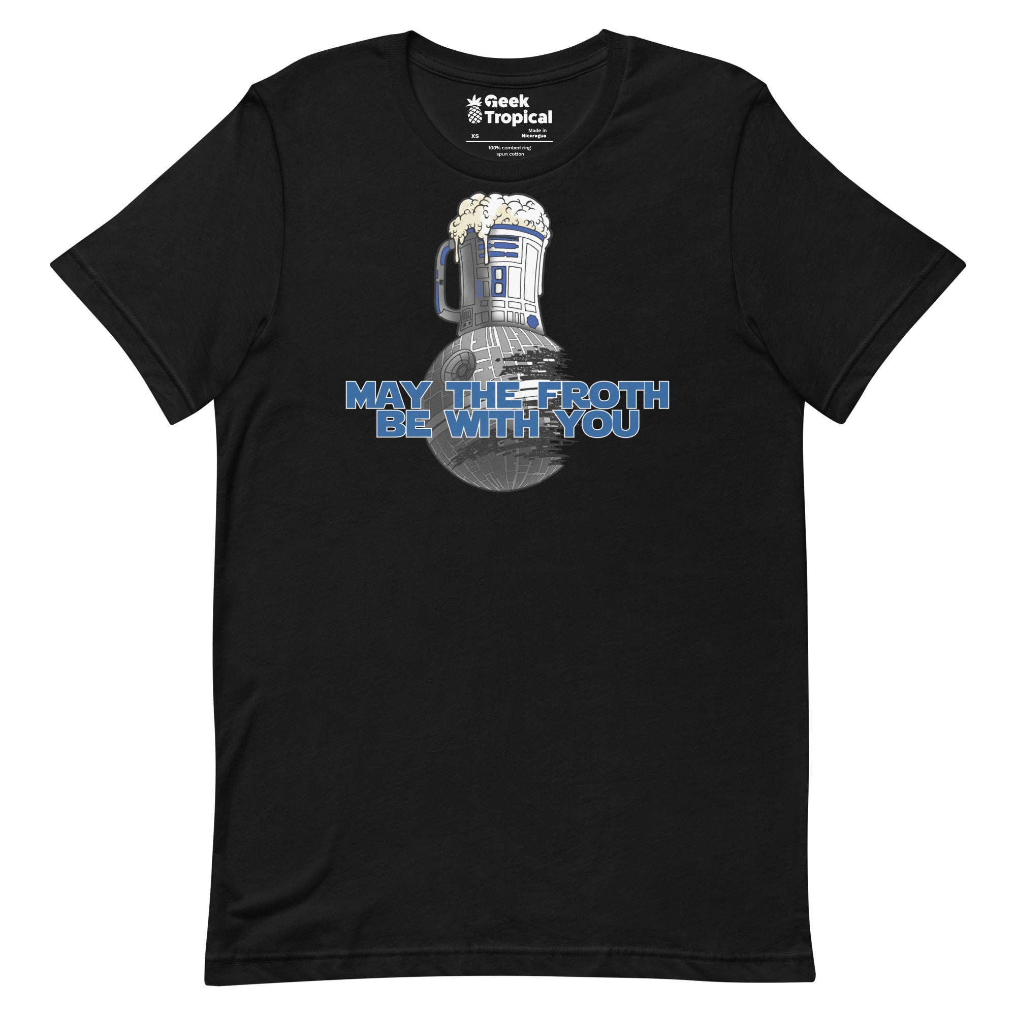 May the Froth Be With You T-Shirt Geek Nerd Advertise to Meta Fantasy Prints FLOW DESC WRITING