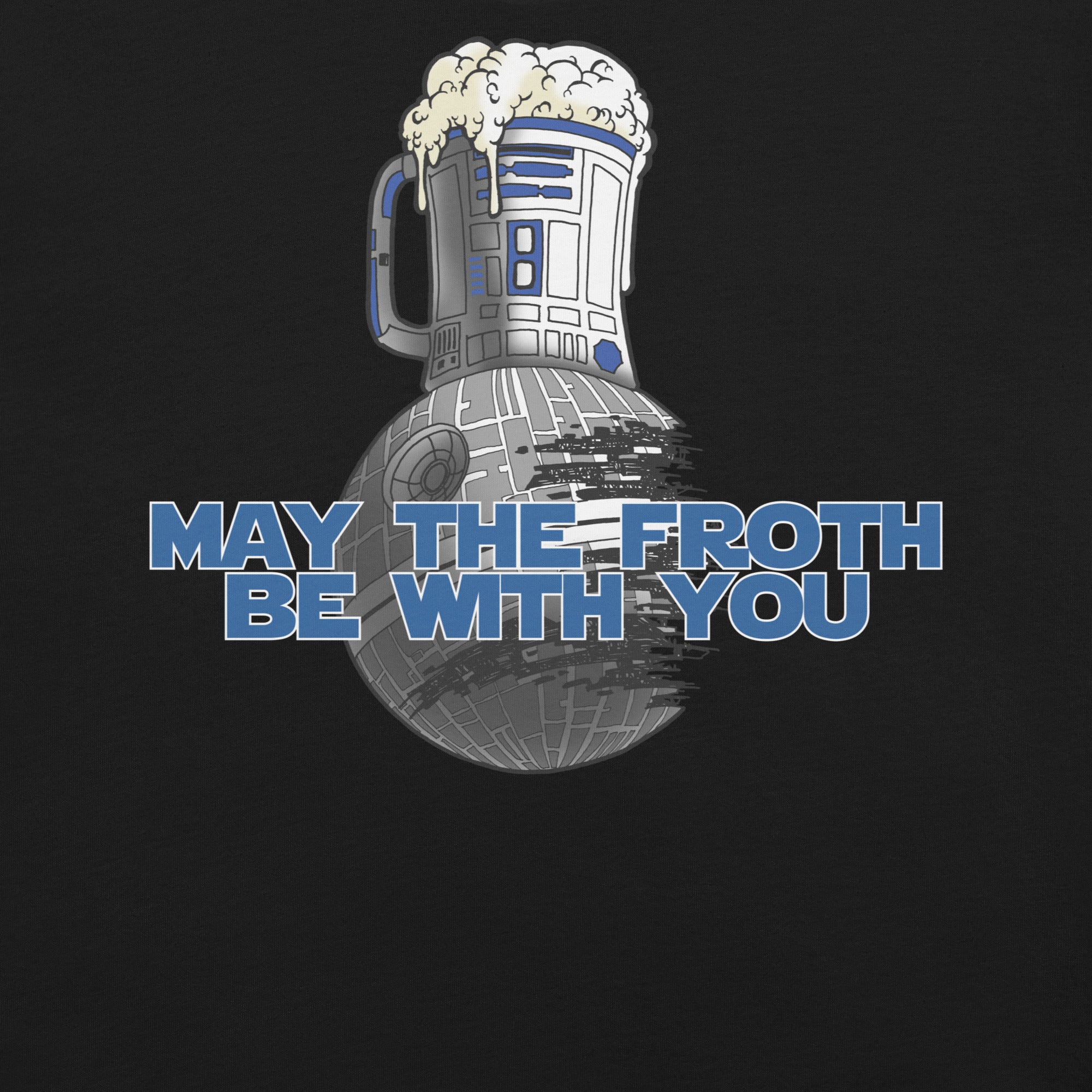 May the Froth Be With You T-Shirt Geek Nerd Advertise to Meta Fantasy Prints FLOW DESC WRITING