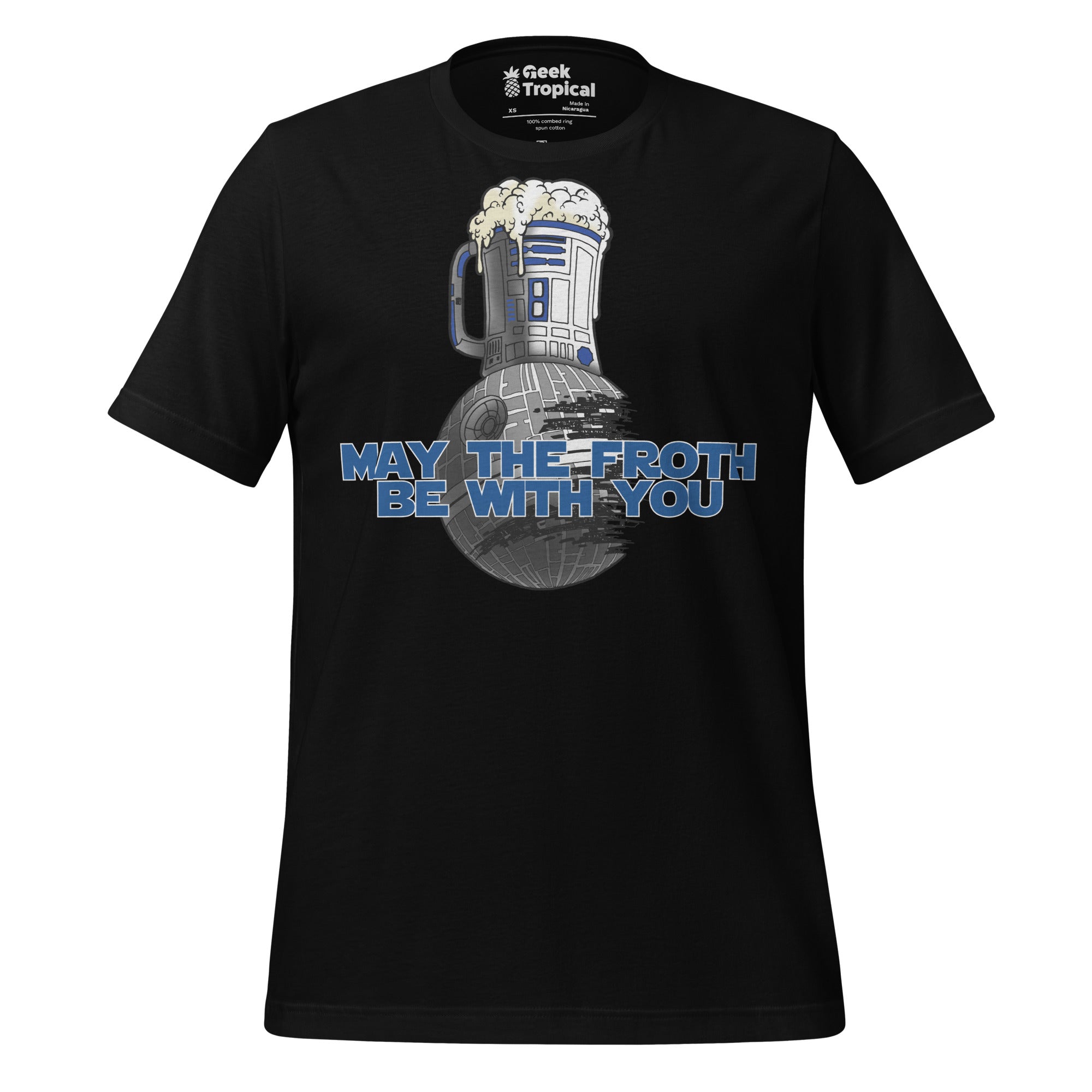 May the Froth Be With You T-Shirt Geek Nerd Advertise to Meta Fantasy Prints FLOW DESC WRITING