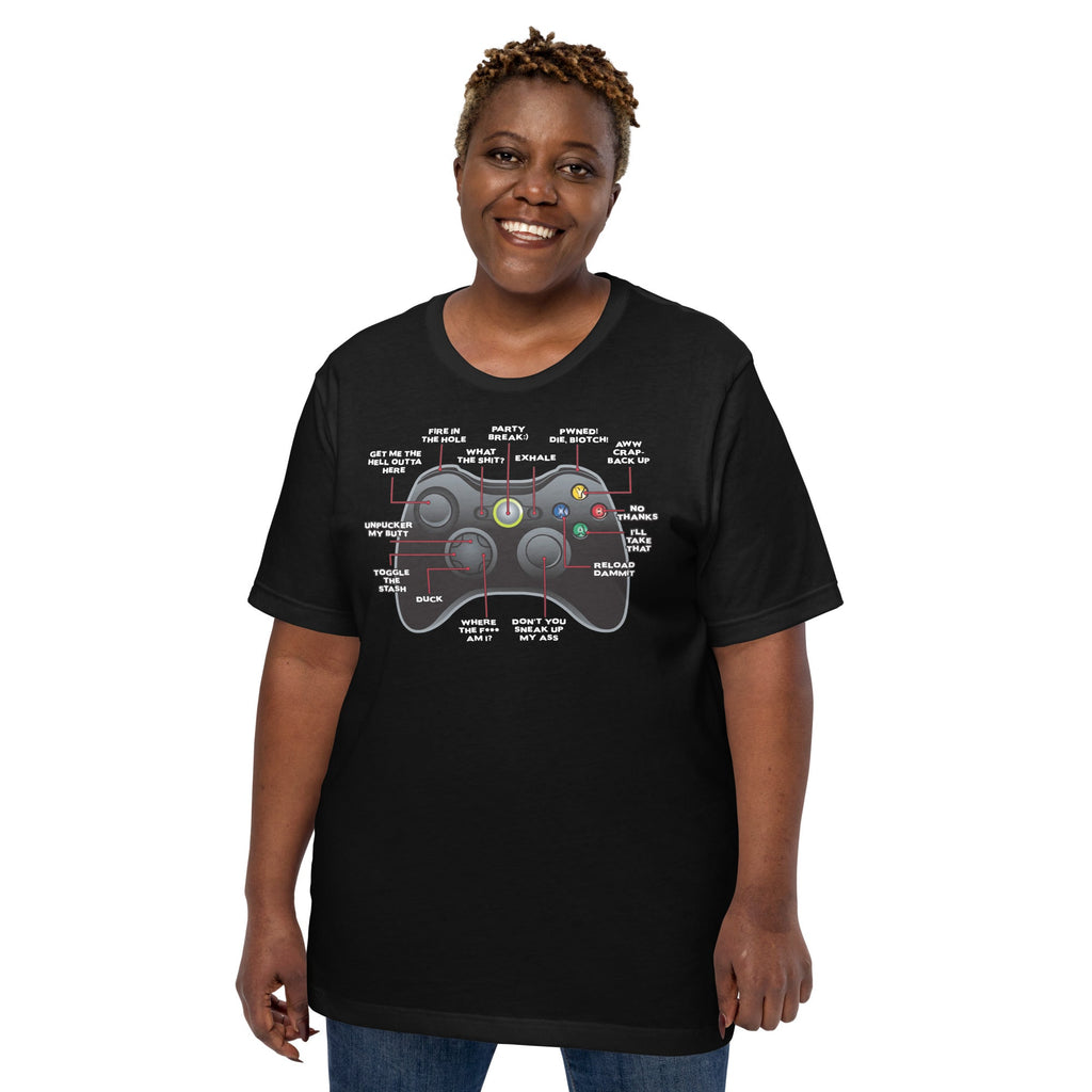 Game Controller How to Play T-Shirt Geek Nerd Advertise to Meta FLOW DESC WRITING Off World Designs