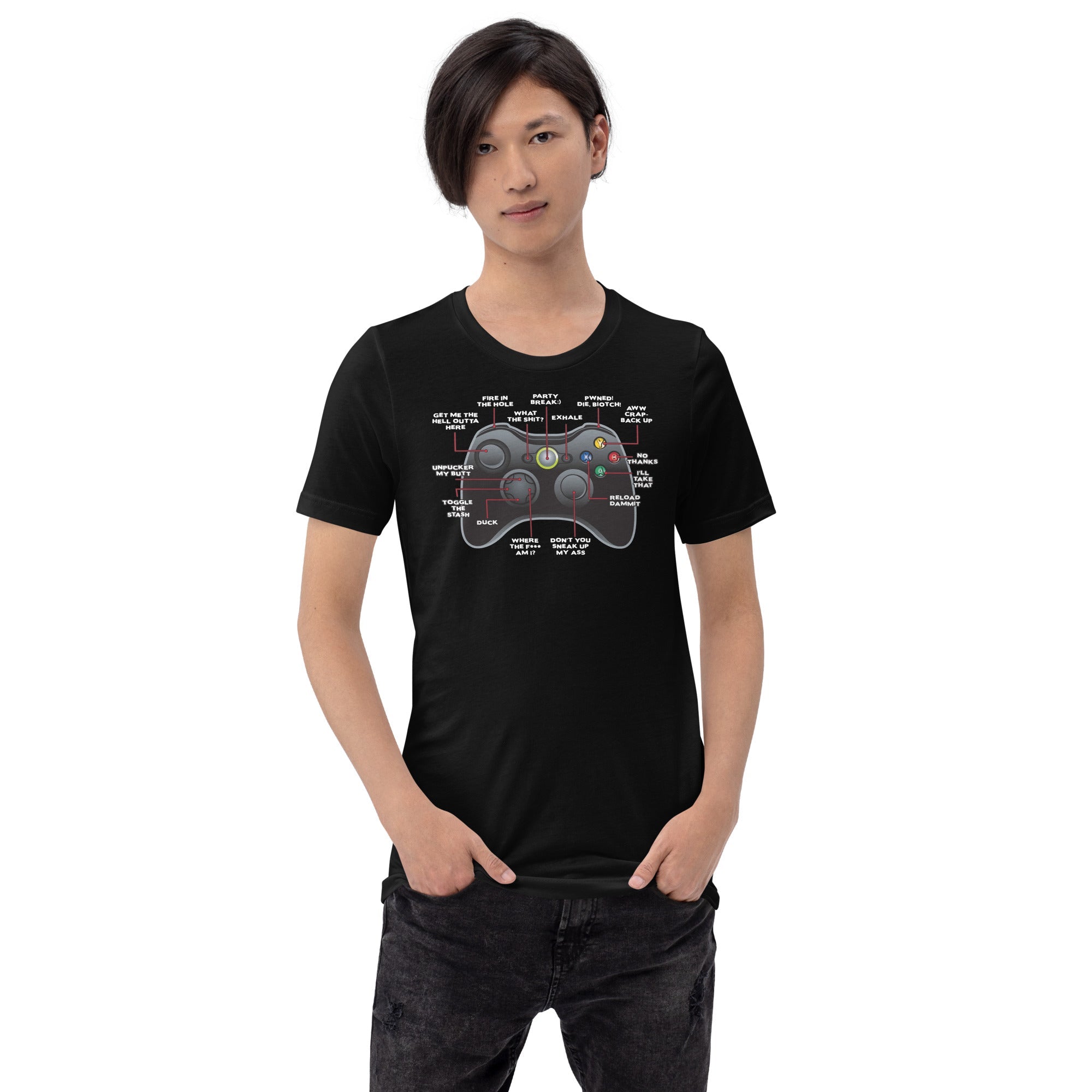 Game Controller How to Play T-Shirt Geek Nerd Advertise to Meta FLOW DESC WRITING Off World Designs