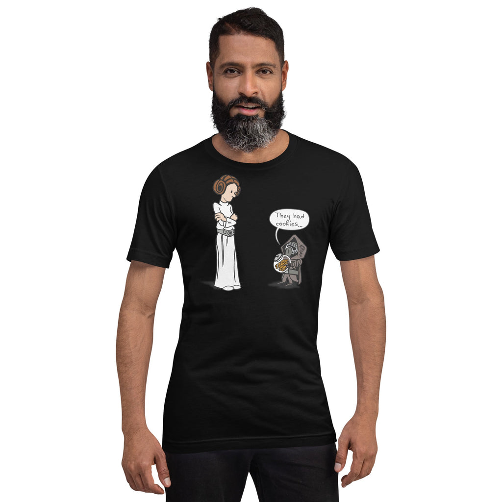 Darkside Cookies T-Shirt Geek Nerd Advertise to Meta Fantasy Prints FLOW DESC WRITING