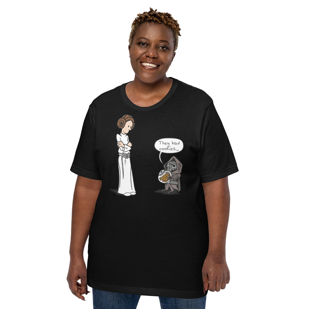 Darkside Cookies T-Shirt Geek Nerd Advertise to Meta Fantasy Prints FLOW DESC WRITING