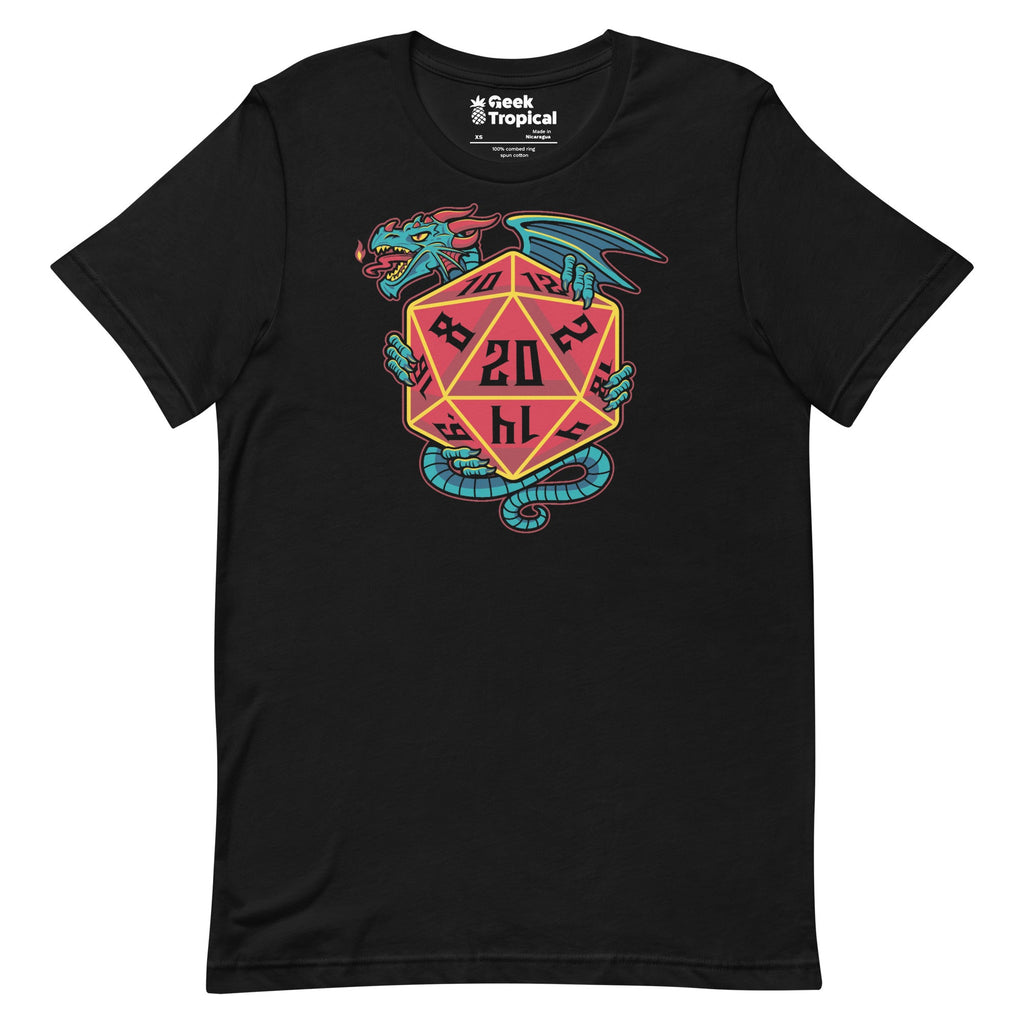 D20 Dice Dragon T-Shirt Geek Nerd Advertise to Meta board game print dnd & rpg print