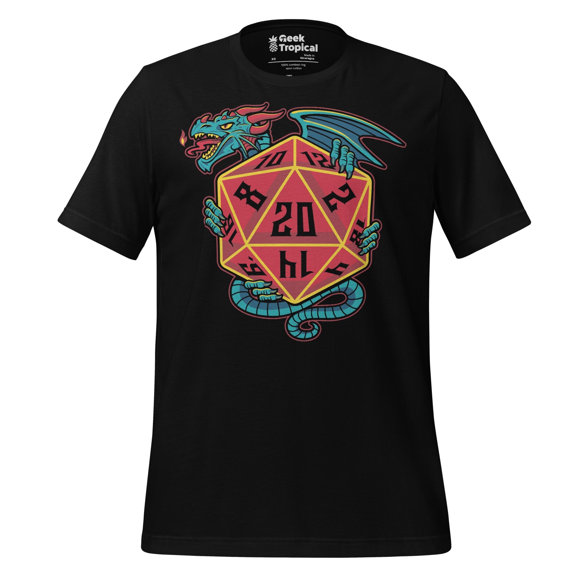 D20 Dice Dragon T-Shirt Geek Nerd Advertise to Meta board game print dnd & rpg print