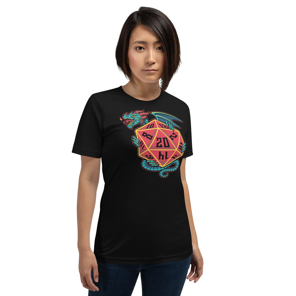D20 Dice Dragon T-Shirt Geek Nerd Advertise to Meta board game print dnd & rpg print