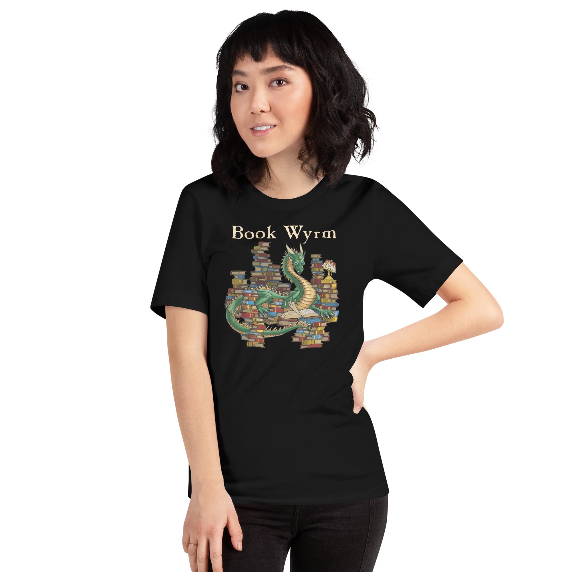 Book Wyrm T-Shirt Geek Nerd Advertise to Meta Book Prints Fantasy Prints