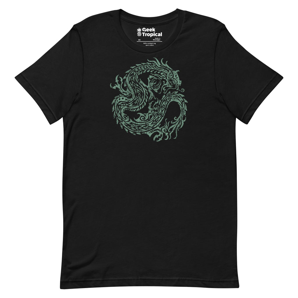 Ancient Dragon T-Shirt Geek Nerd Advertise to Meta Fantasy Prints FLOW DESC WRITING