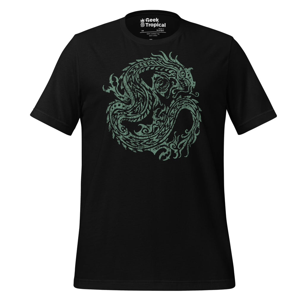 Ancient Dragon T-Shirt Geek Nerd Advertise to Meta Fantasy Prints FLOW DESC WRITING