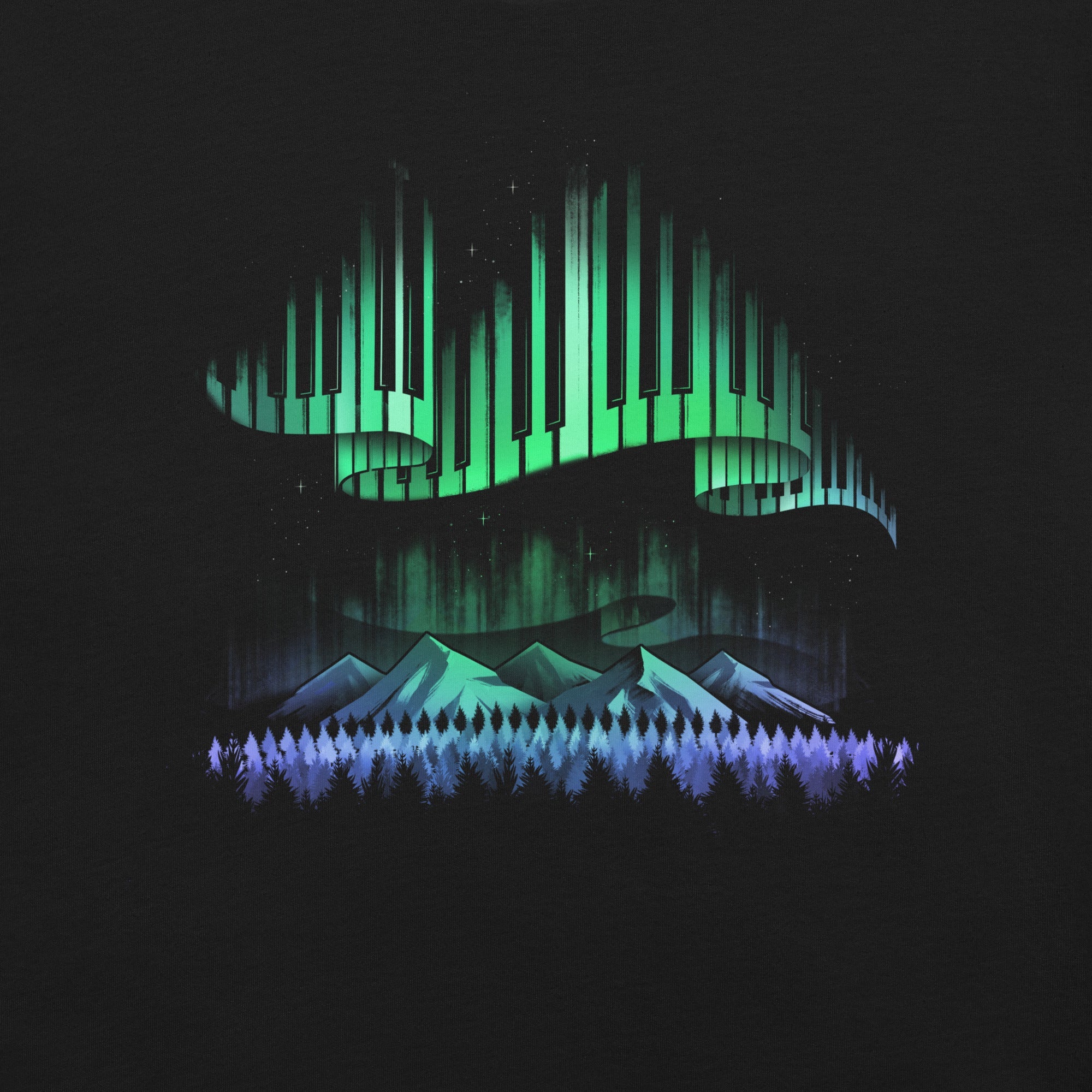 Aurora Borealis Song T-Shirt Geek Nerd Advertise to Meta Design by Tobe Fonseca FLOW DESC WRITING