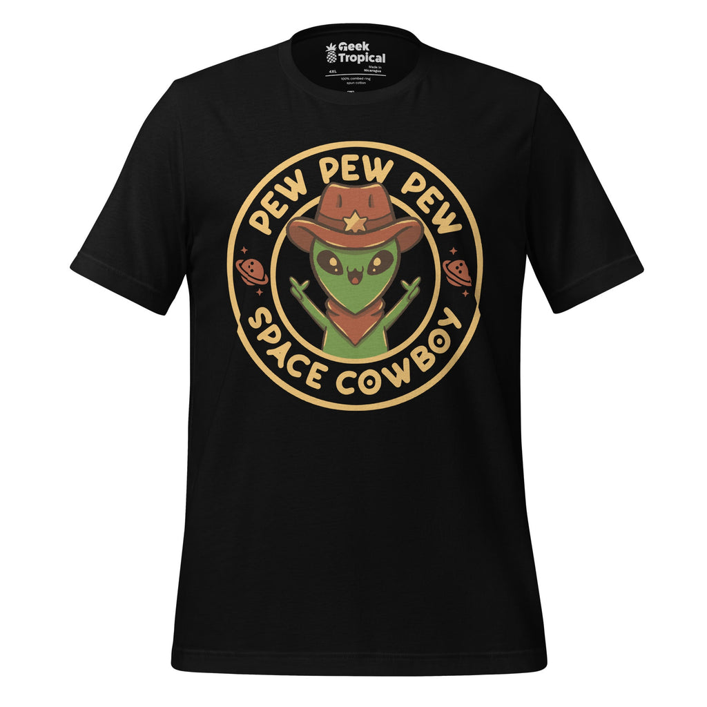 Space Cowboy Funny Alien T-Shirt Geek Nerd Advertise to Meta Design by Tobe Fonseca FLOW DESC WRITING