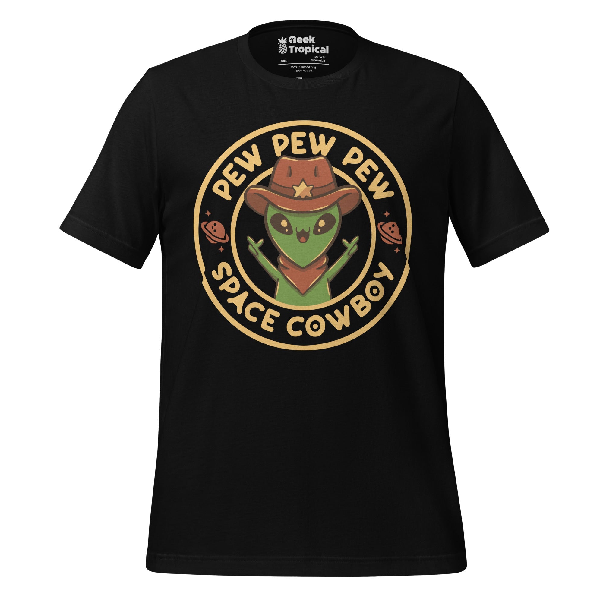Space Cowboy Funny Alien T-Shirt Geek Nerd Advertise to Meta Design by Tobe Fonseca FLOW DESC WRITING