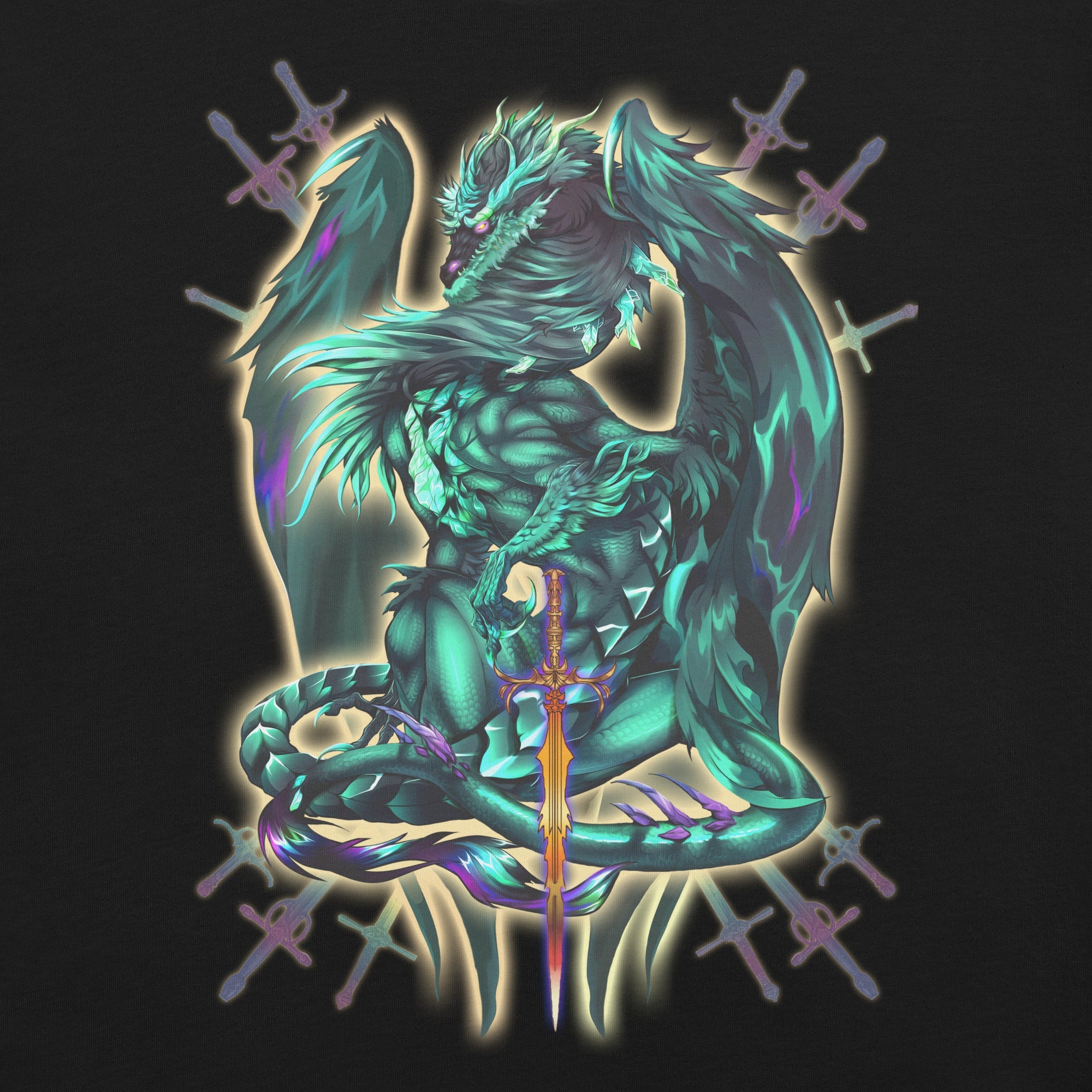 Dragonblade Terrablade T-Shirt Geek Nerd Advertise to Meta Design by Ruth Thompson Fantasy Prints