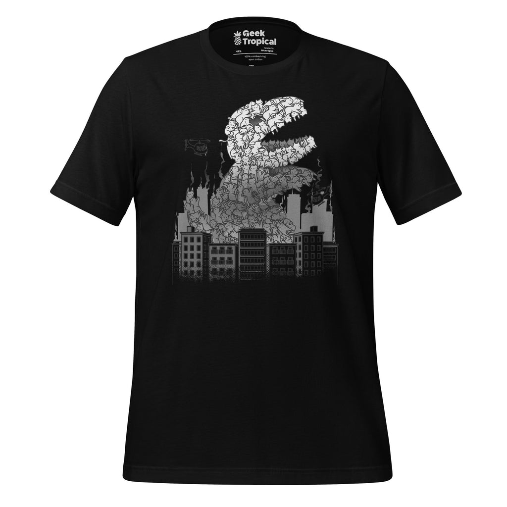 Catzilla T-Shirt Geek Nerd Advertise to Meta Animal Patterns Anime